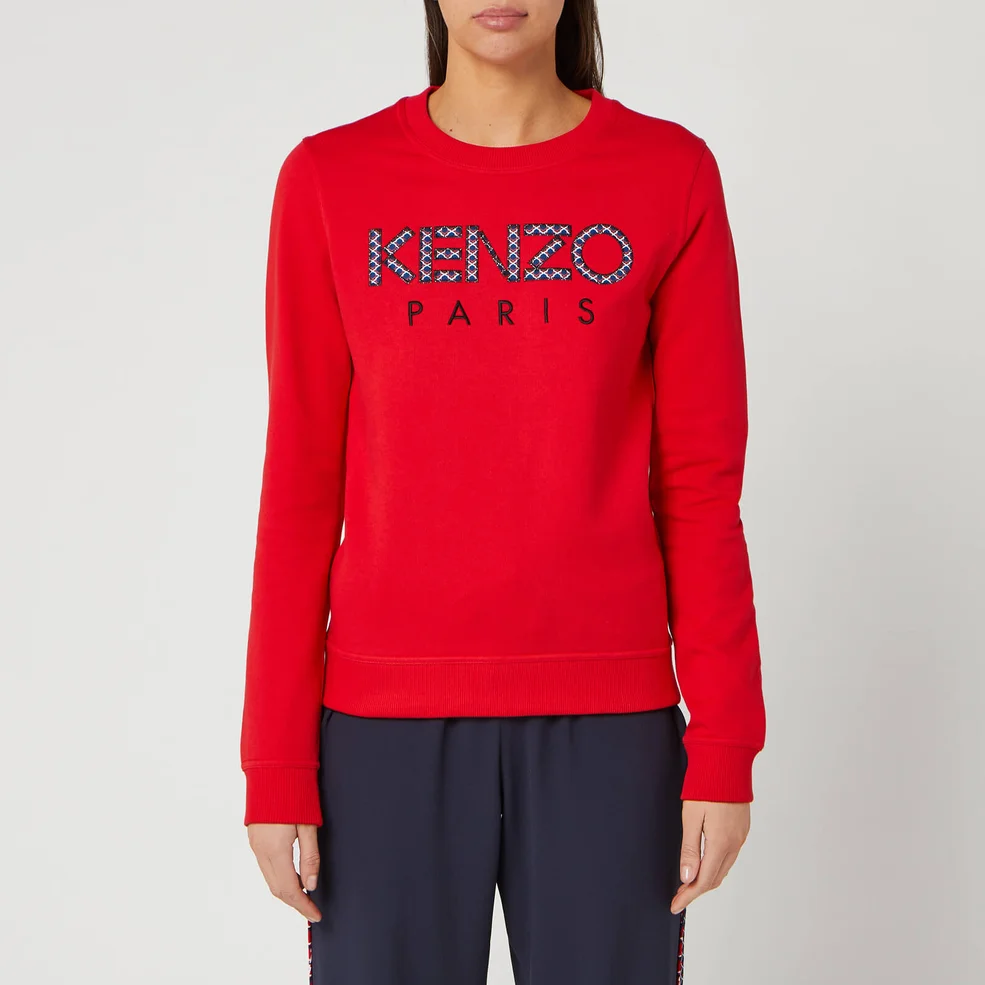 KENZO Women's Classic Sweatshirt Kenzo Paris - Medium Red Image 1
