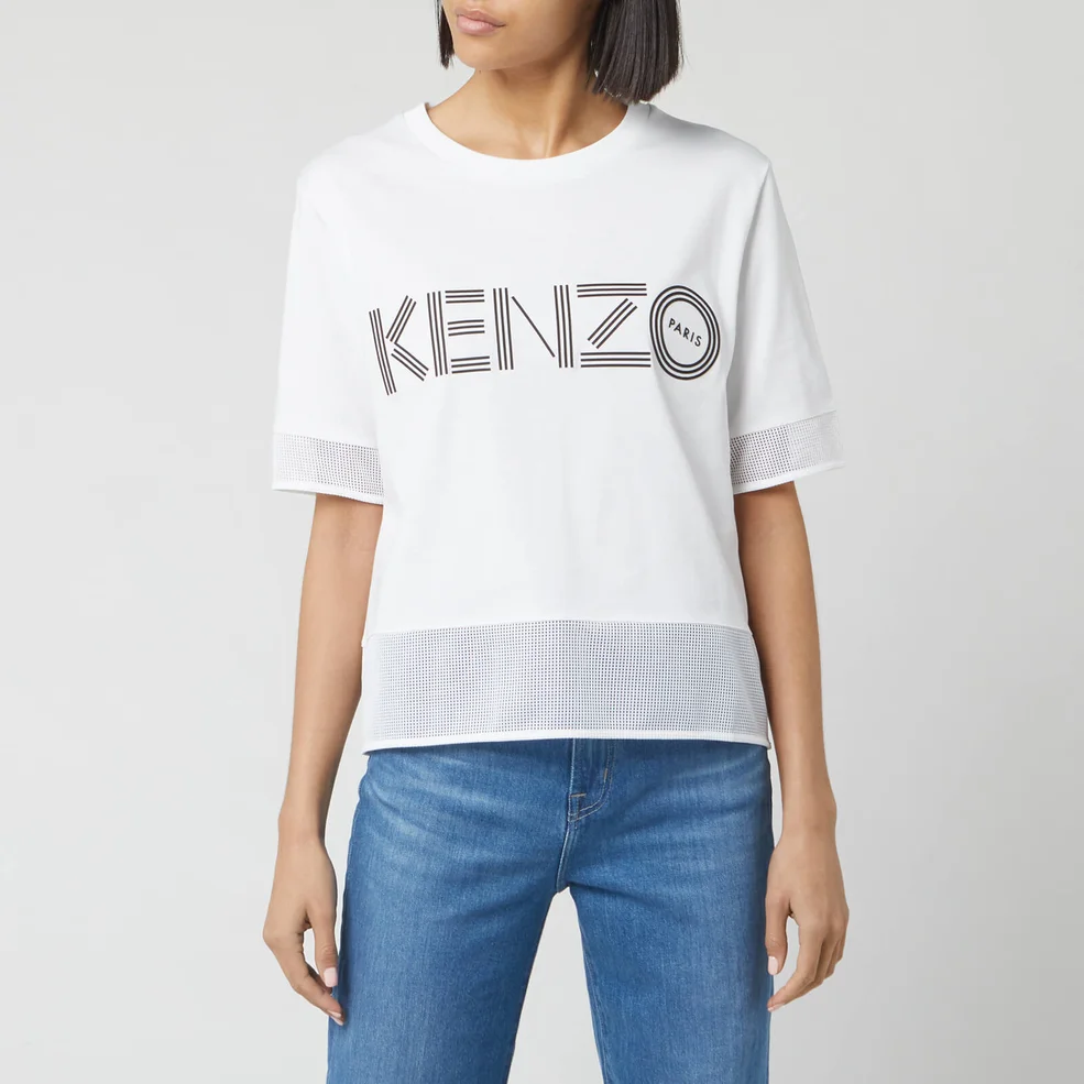 KENZO Women's Kenzo Sport Cropped T-Shirt Mix - White Image 1