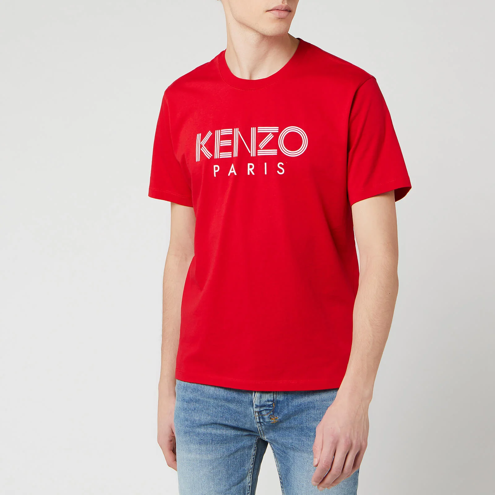 KENZO Men's Classic Paris T-Shirt - Medium Red Image 1