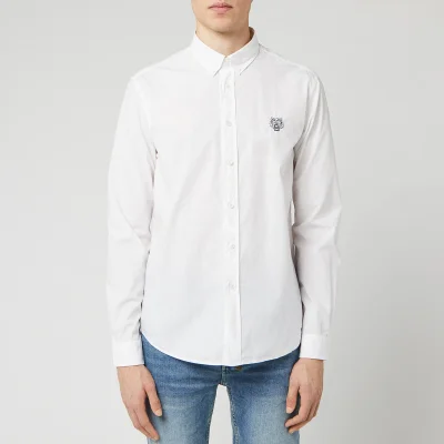 KENZO Men's Tiger Crest Casual Fit Shirt - White