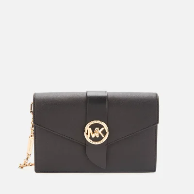 MICHAEL MICHAEL KORS Women's MK Charm Medium Wallet On Chain Cross Body Bag - Black