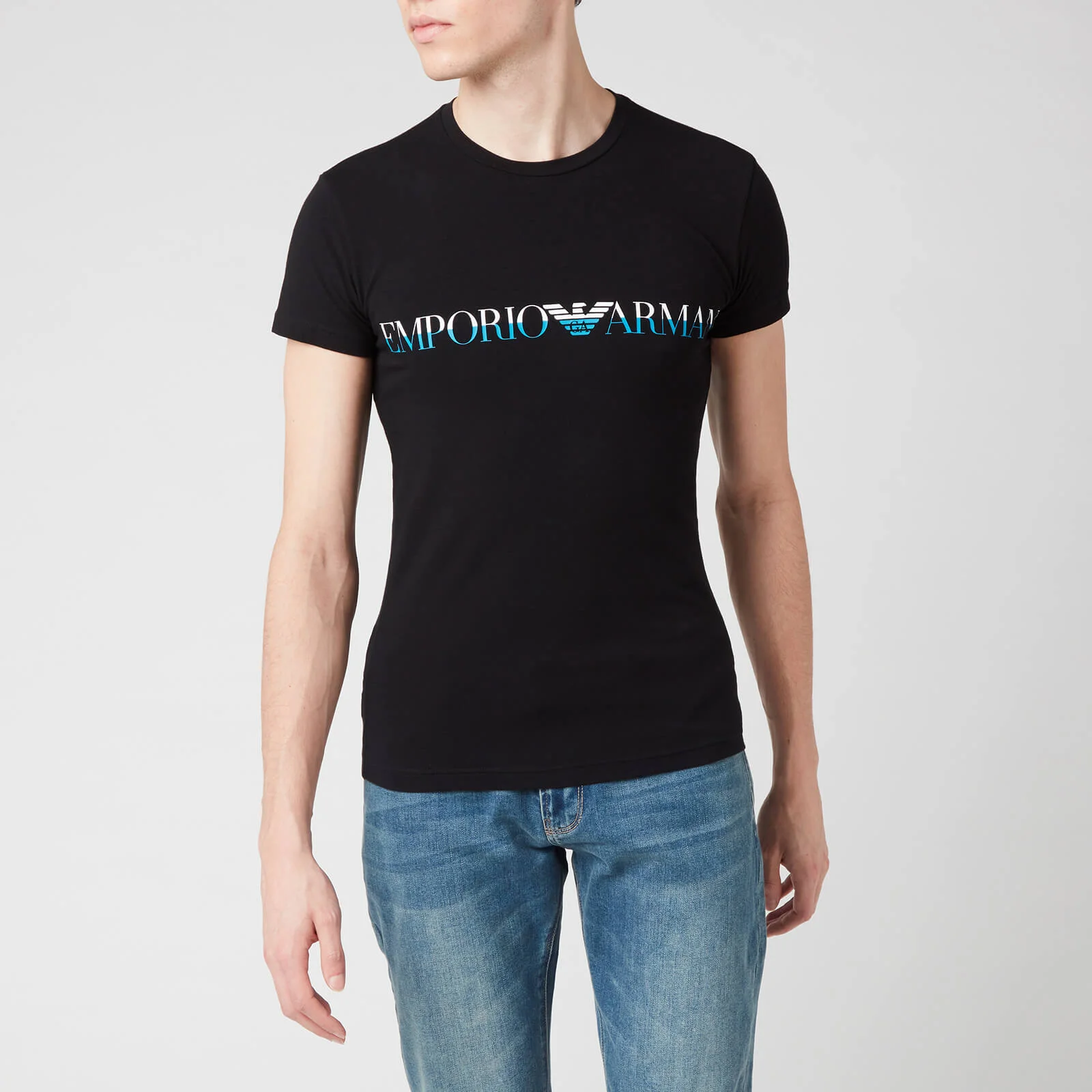 Emporio Armani Men's Megalogo T-Shirt - Black Image 1