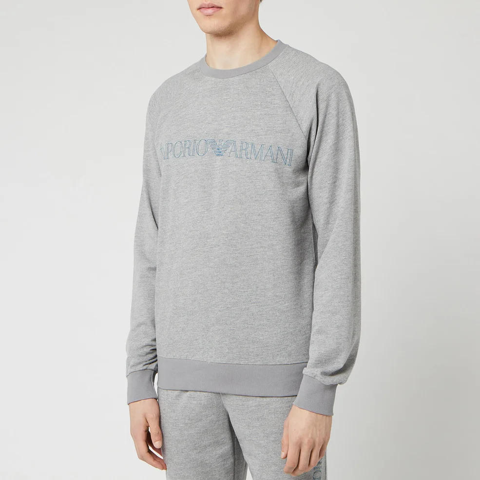 Emporio Armani Men's Crewneck Sweatshirt - Melange Grey Image 1