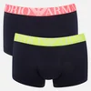Emporio Armani Men's Fluo Waistband 2 Pack Trunk Boxer Shorts - Image 1