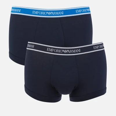 Emporio Armani Men's 3 Pack Trunk Boxer Shorts - Marine