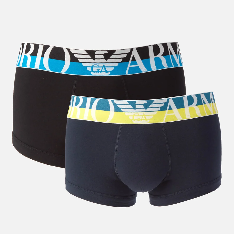 Emporio Armani Men's Megalogo Trunk Boxer Shorts - Marine Image 1