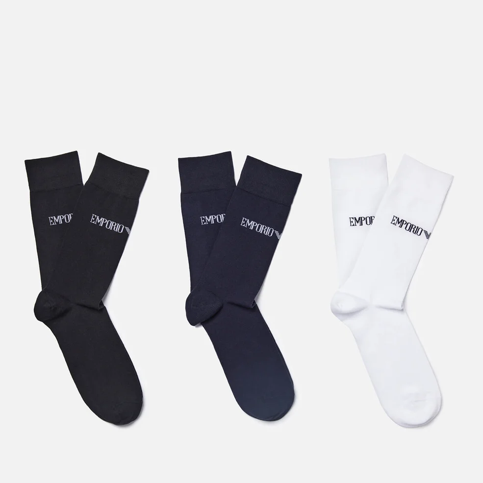 Emporio Armani Men's Short Socks - Multi Image 1