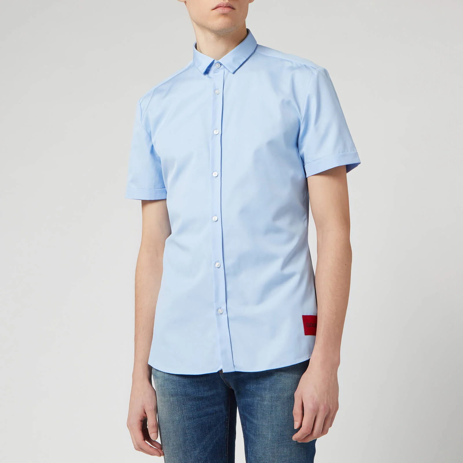 HUGO Men's Empson-W Short Sleeve Shirt - Light/Pastel Blue Image 1