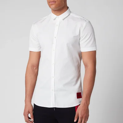 HUGO Men's Empson-W Short Sleeve Shirt - Open White