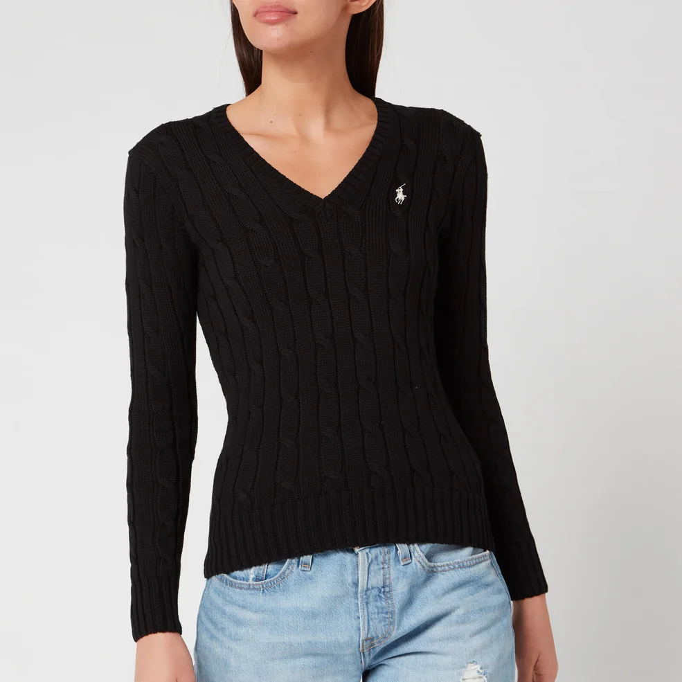 Polo Ralph Lauren Women's Kimberly Classic Long Sleeve Sweatshirt - Black/White PP Image 1
