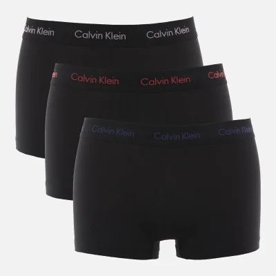 Calvin Klein Men's 3 Pack Low Rise Trunks - Black-Blue/Wildflower/Bubblegum