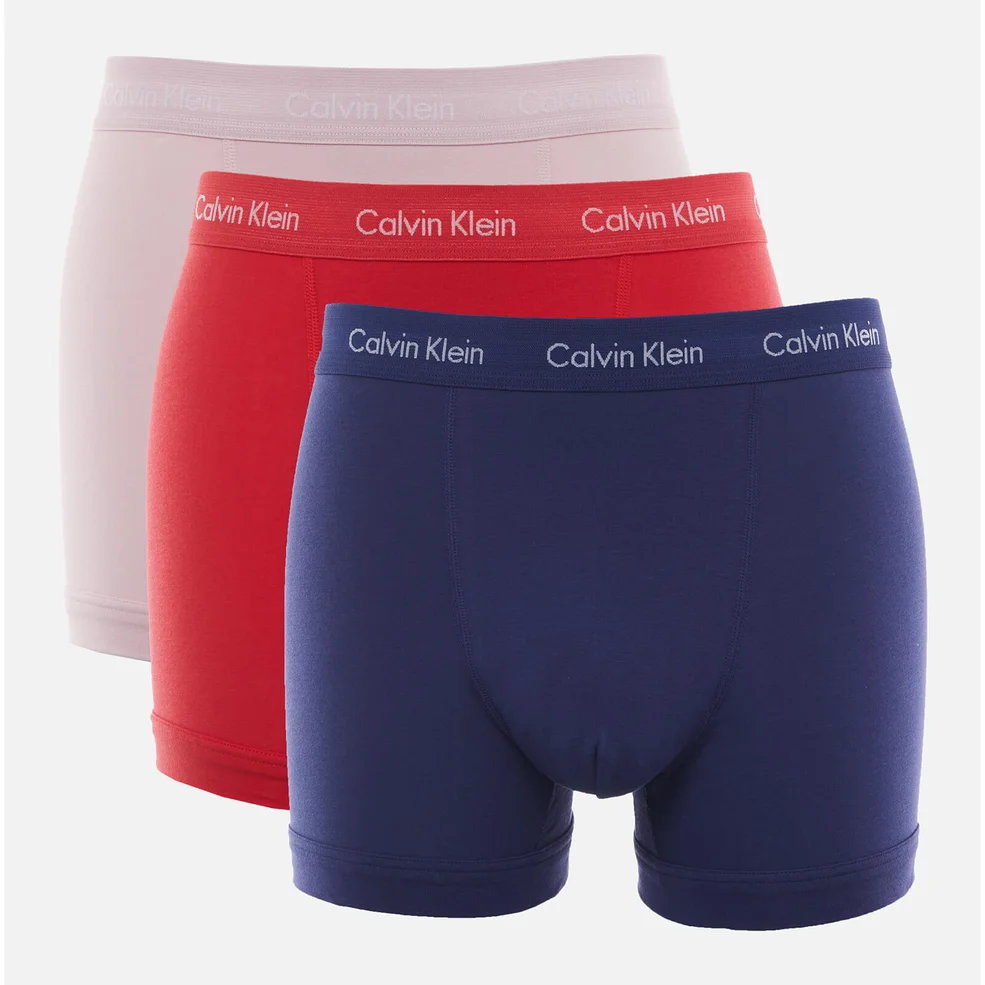 Calvin Klein Men's 3 Pack Trunks - Blue/Wildflower/Bubblegum Image 1