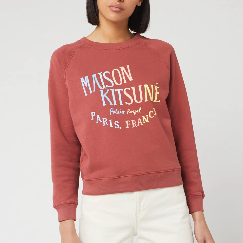 Maison Kitsuné Women's Sweatshirt Palais Royal - Dark Pink Image 1