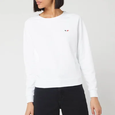Maison Kitsuné Women's Sweatshirt Tricolor Fox Patch - White