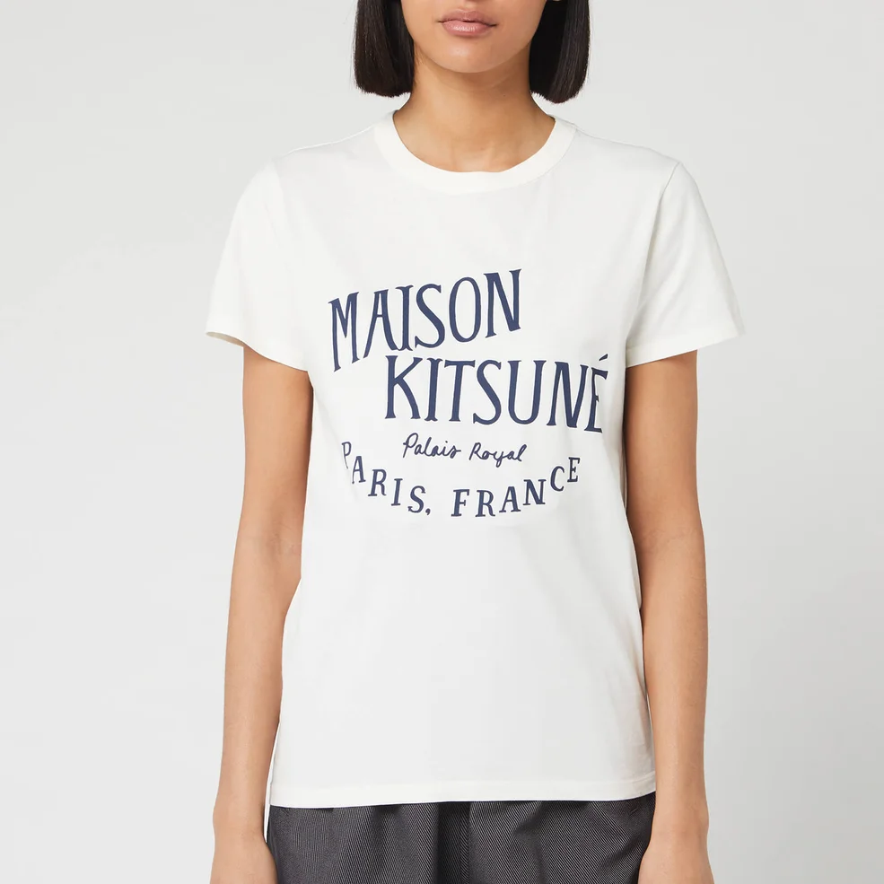 Maison Kitsuné Women's T-Shirt Palais Royal - Latte Image 1