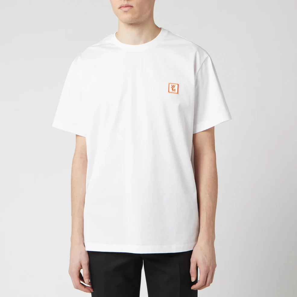 Wooyoungmi Men's Basic T-Shirt - White/Orange Image 1