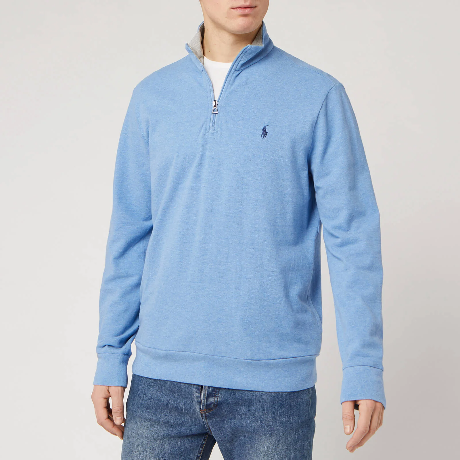Polo Ralph Lauren Men's Half Zip Sweatshirt - Soft Royal Heather Image 1