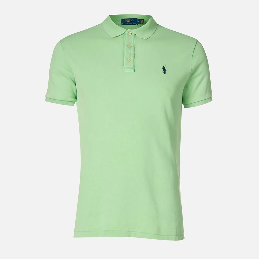 Polo Ralph Lauren Men's Towelling Polo Shirt - New Lime Image 1