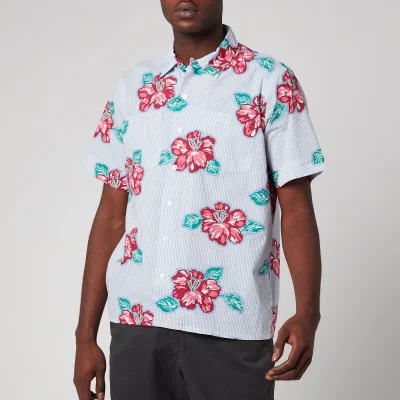 Polo Ralph Lauren Men's Short Sleeve Sport Shirt - Hibiscus Floral Stripe