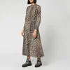 Ganni Women's Printed Cotton Poplin Midi Dress - Leopard - Image 1