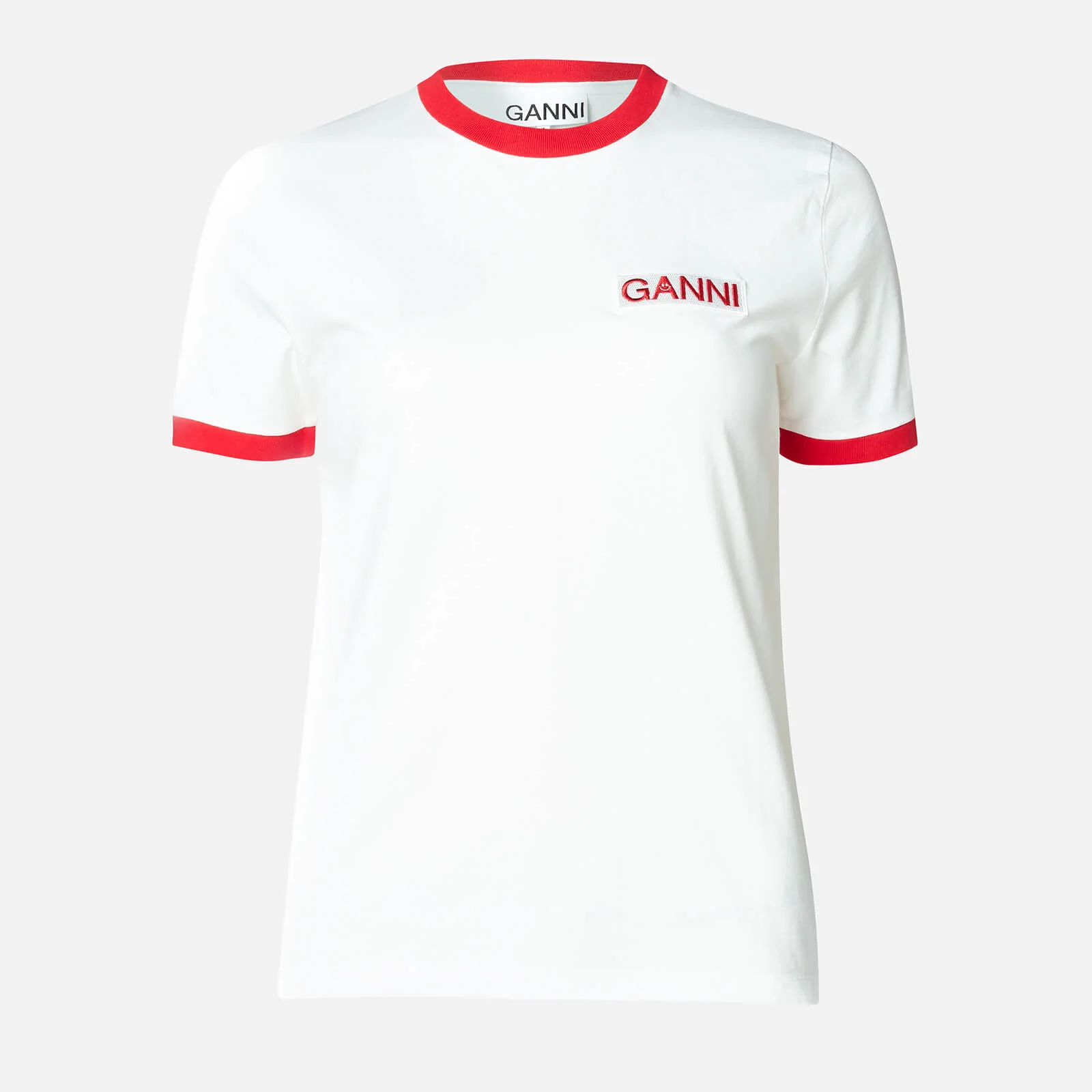 Ganni Women's Logo T-Shirt - White Image 1
