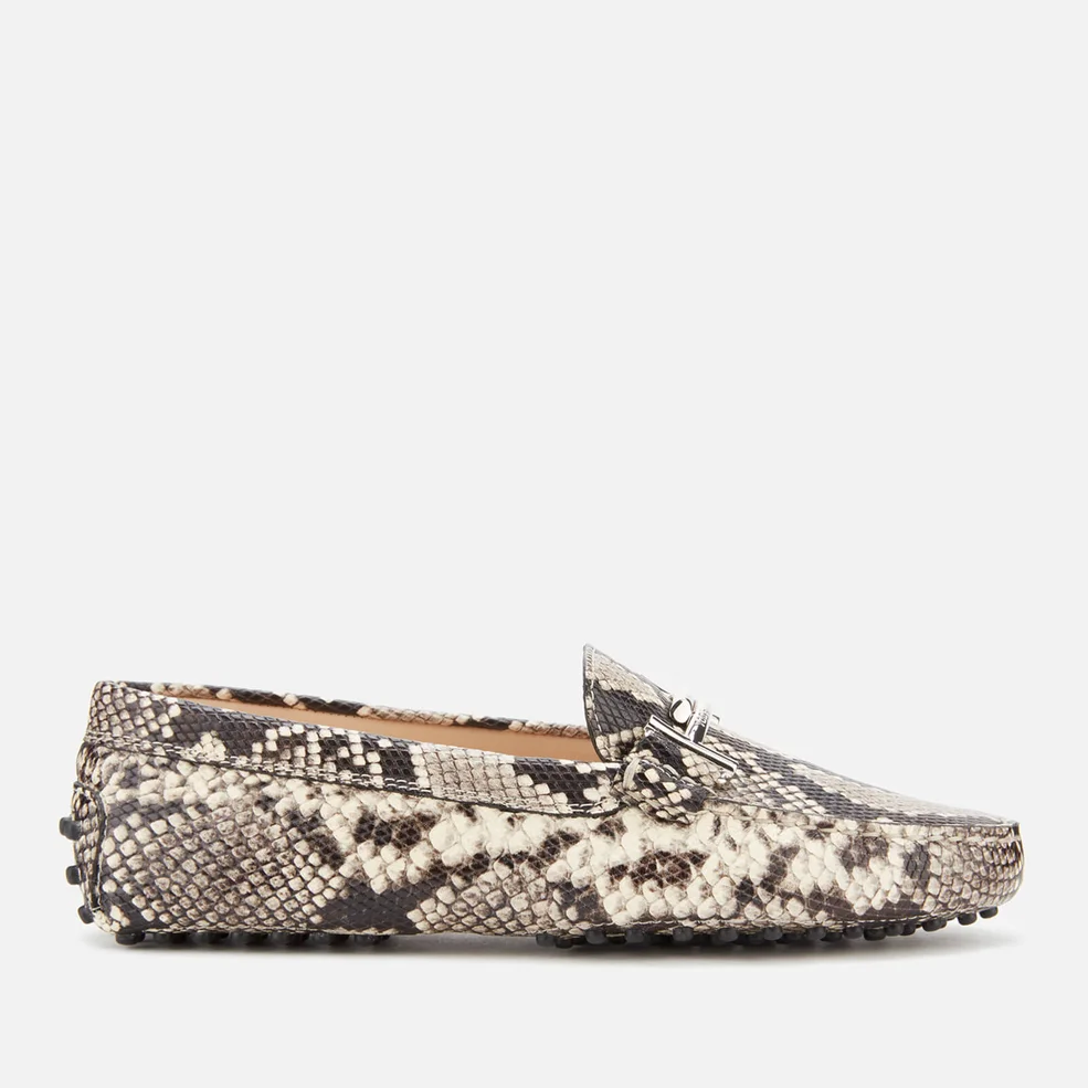 Tod's Women's Gommini Double T Loafers - Snake Print Image 1