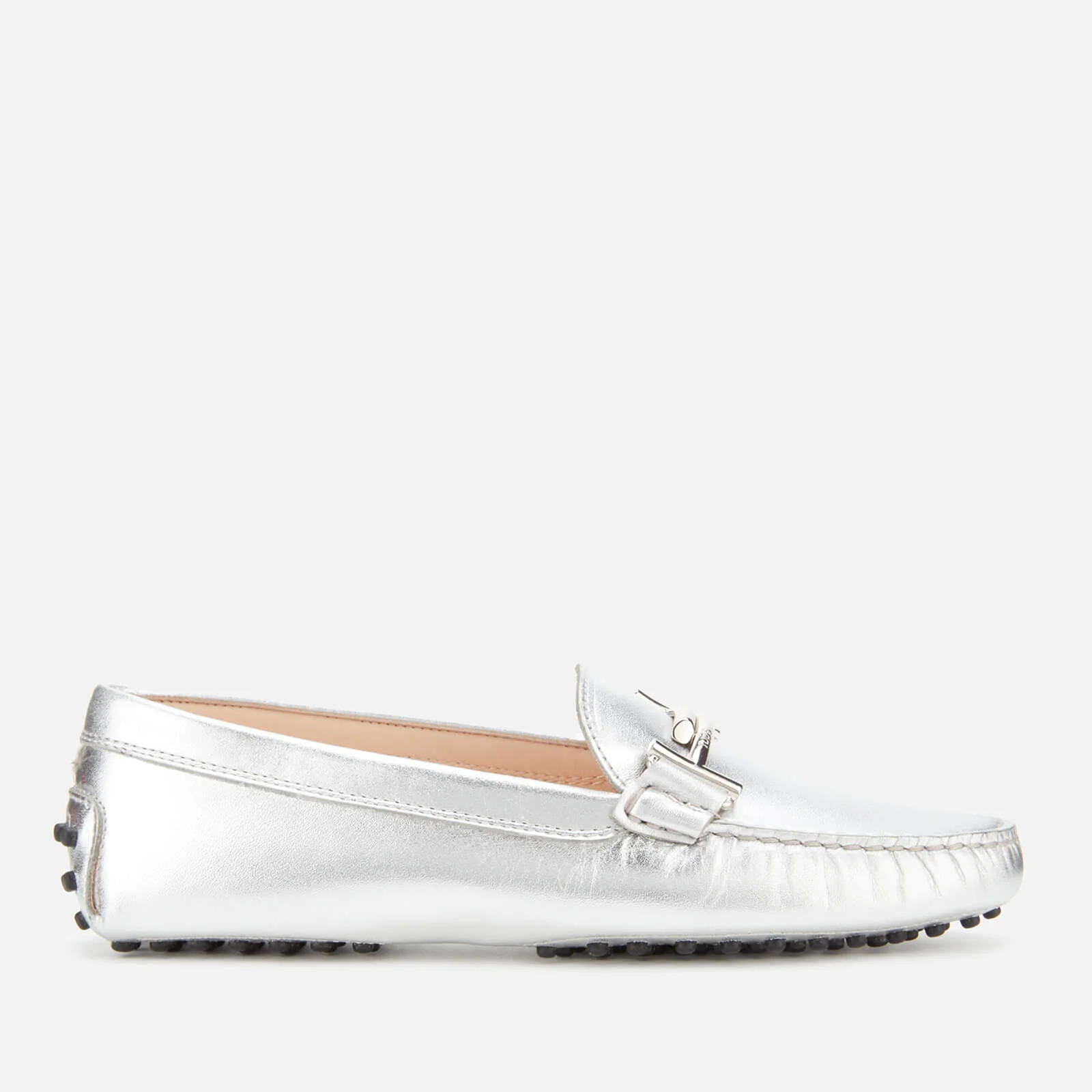 Tod's Women's Gommini Double T Loafers - Silver Image 1