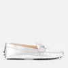 Tod's Women's Gommini Double T Loafers - Silver - Image 1