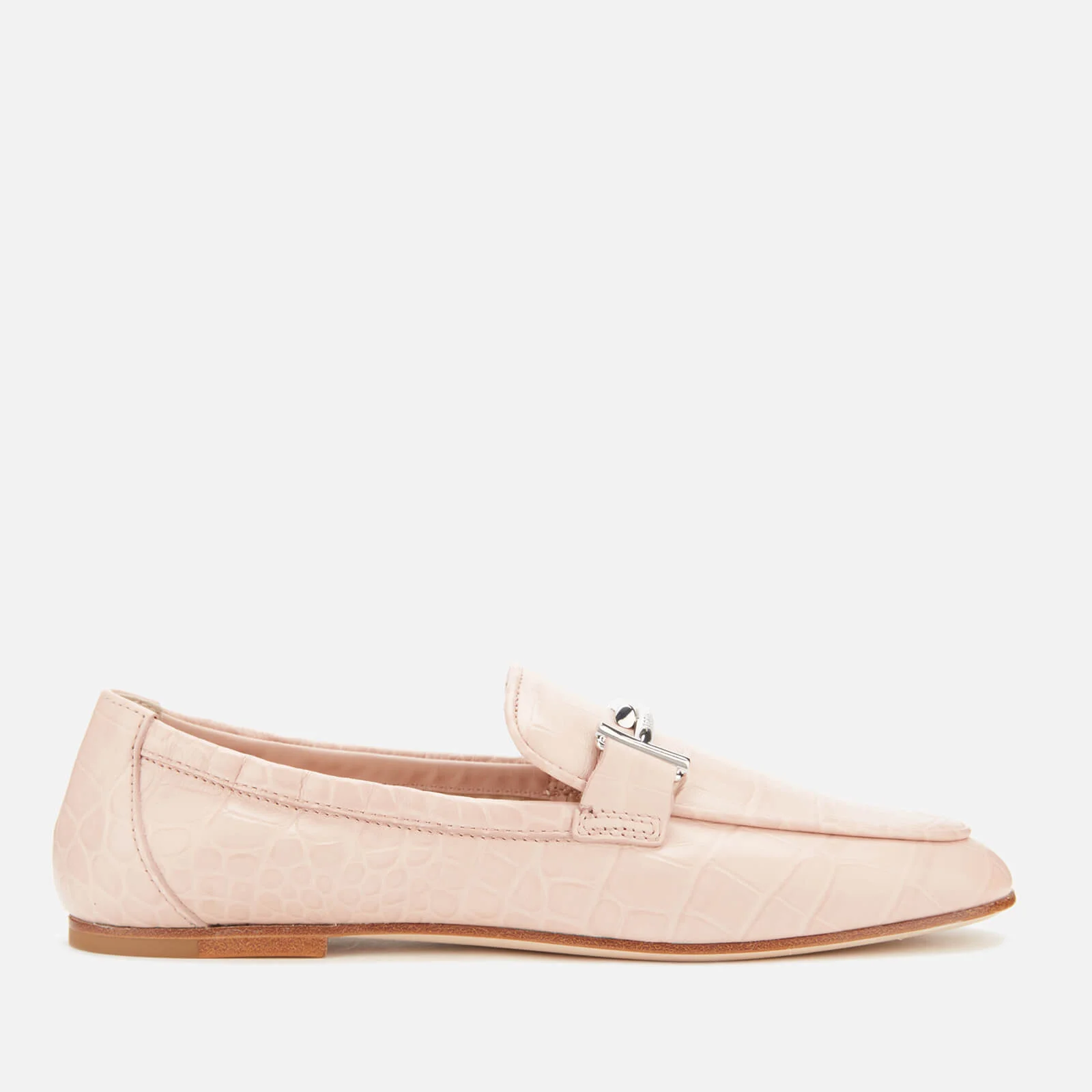 Tod's Women's Leather Double T Moccasin Loafers - Pink Image 1