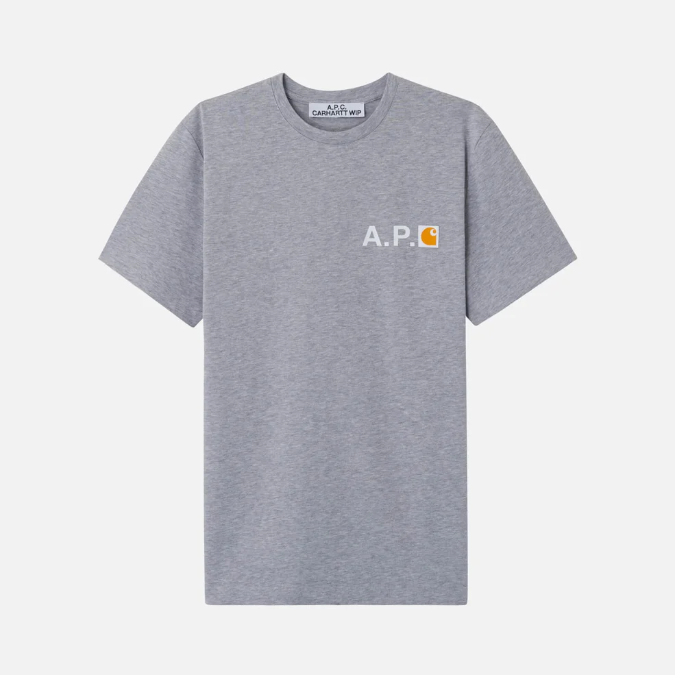 A.P.C. X Carhartt Men's Fire H T-Shirt - Gris Chine Image 1