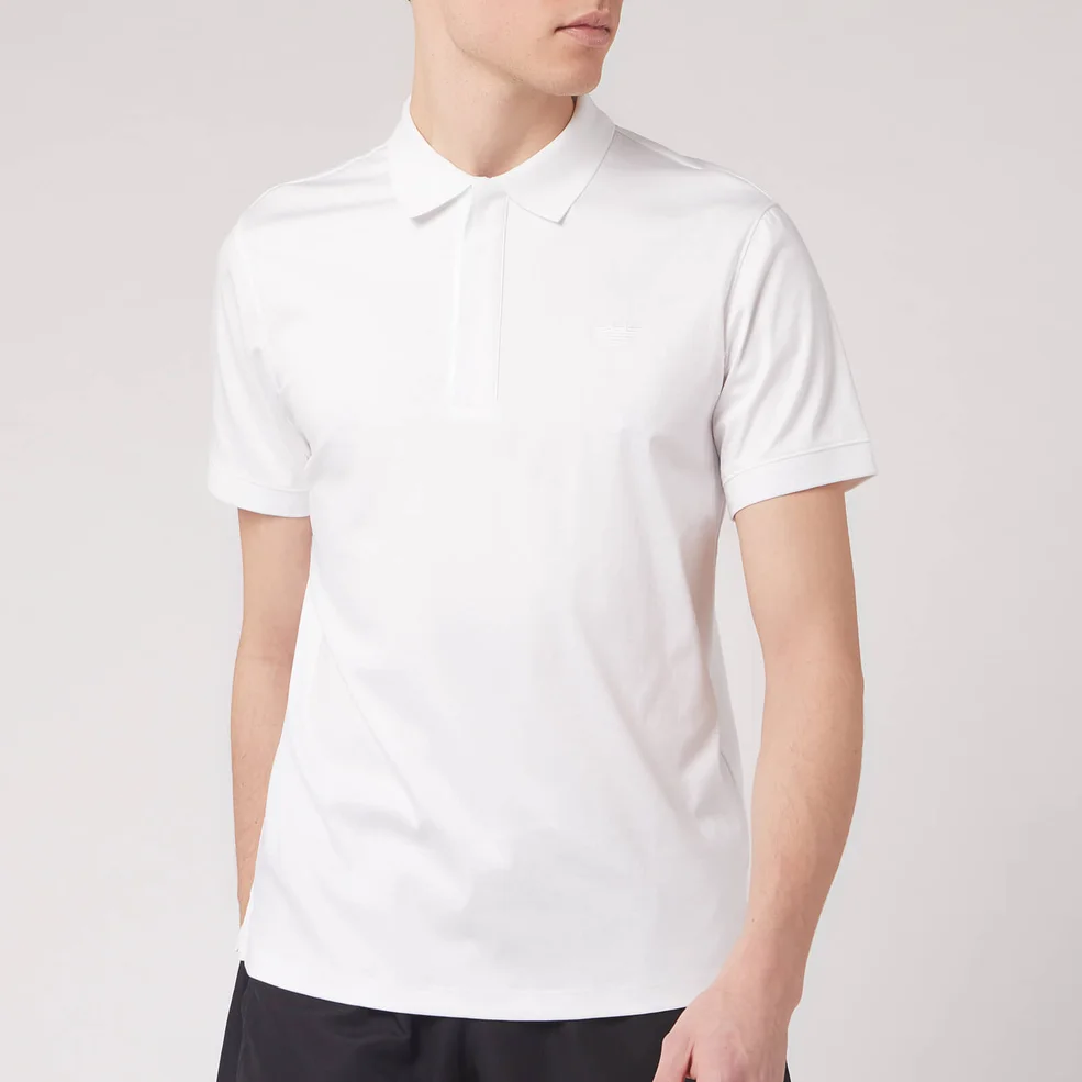 Emporio Armani Men's Zip Collar Polo Shirt - White Image 1
