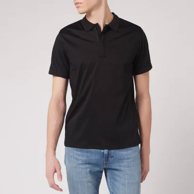 Emporio Armani Men's Zip Collar Polo Shirt - Black