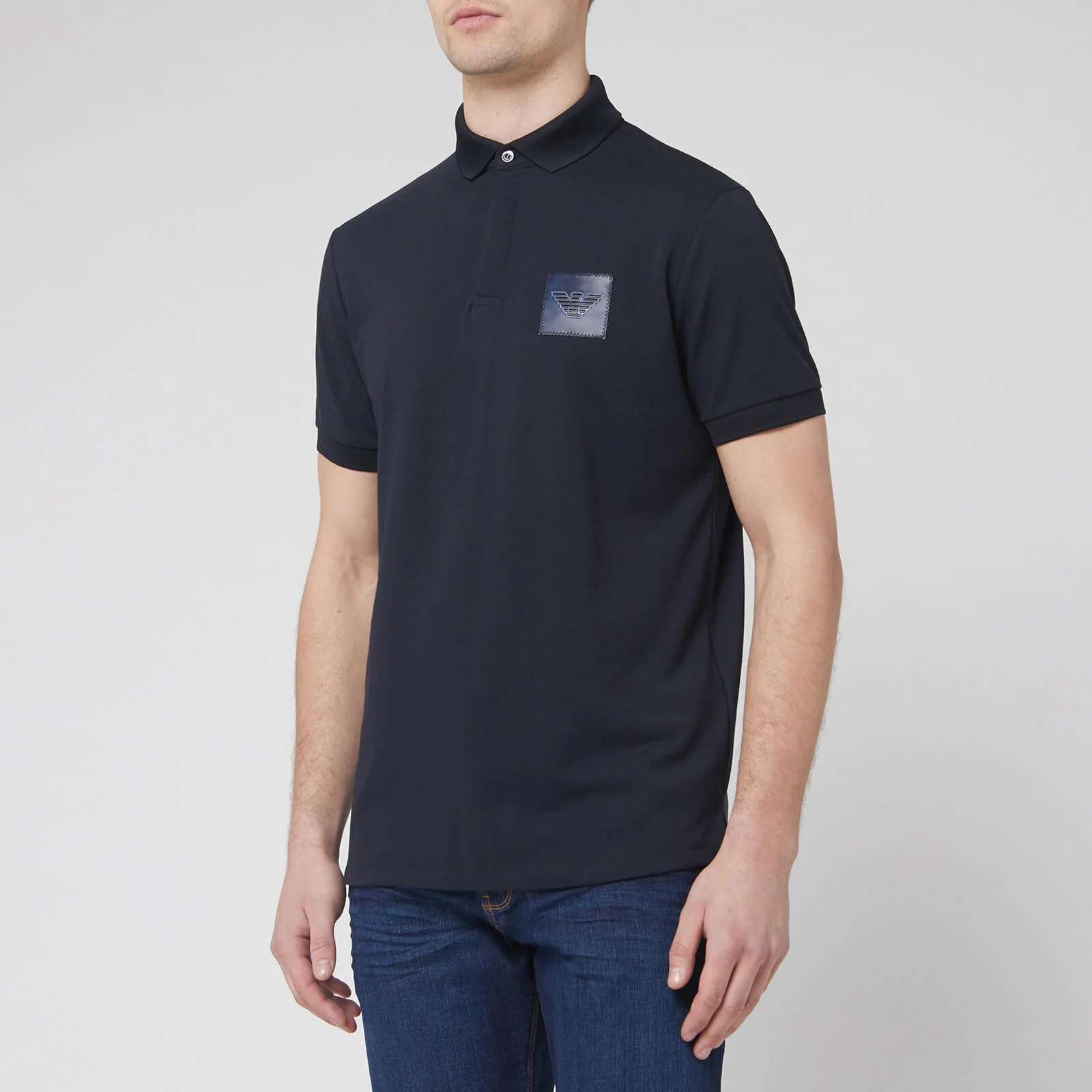 Emporio Armani Men's Reflective Logo Polo Shirt - Navy Image 1