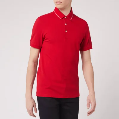 Emporio Armani Men's Collar Logo Polo Shirt - Red