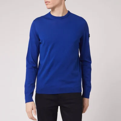 Emporio Armani Men's Sleeve Logo Knitted Jumper - Royal Blue