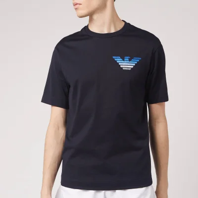 Emporio Armani Men's Small Chest Gradient Logo T-Shirt - Navy