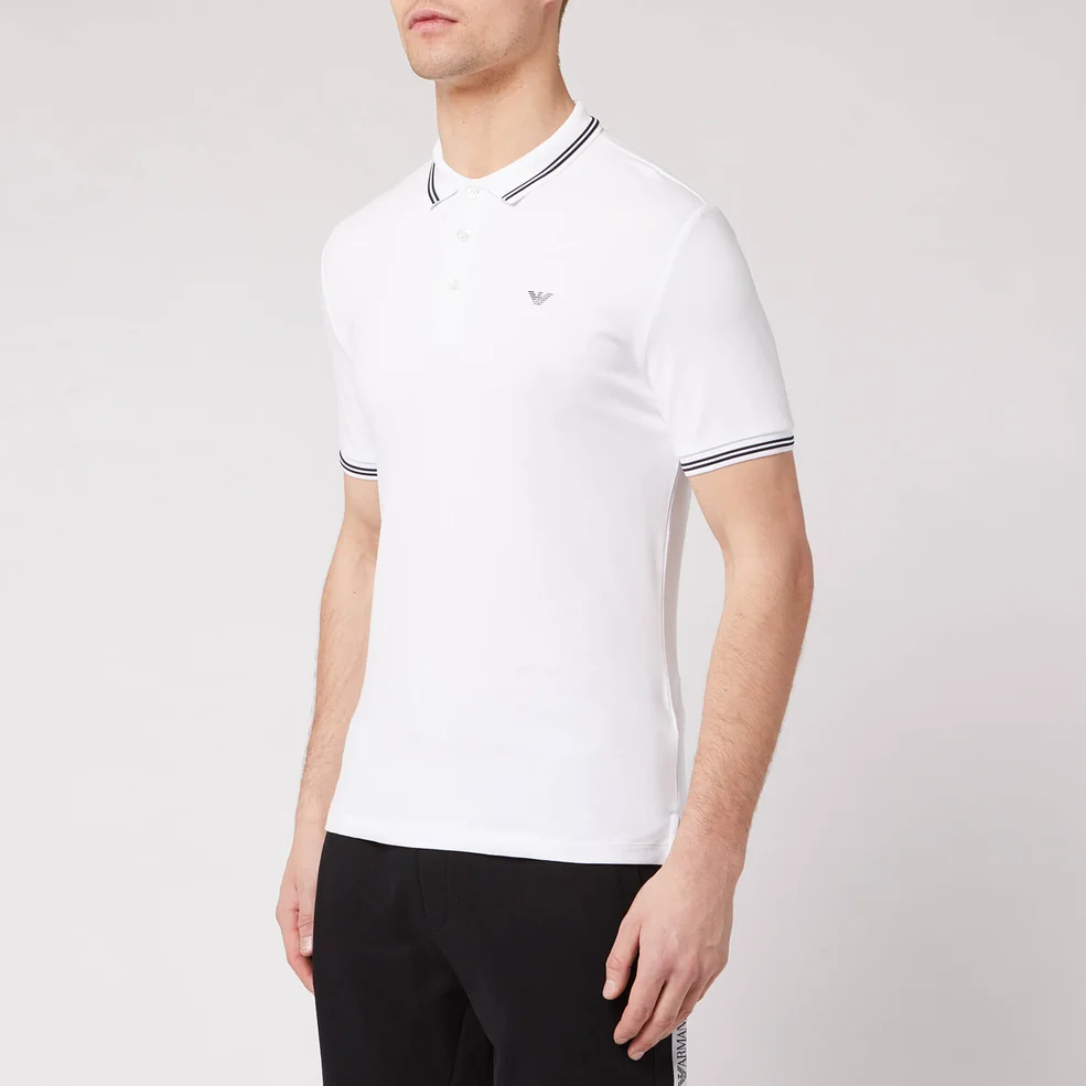 Emporio Armani Men's Tipped Polo Shirt - White Image 1