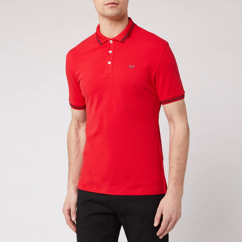 Emporio Armani Men's Tipped Polo Shirt - Red Image 1