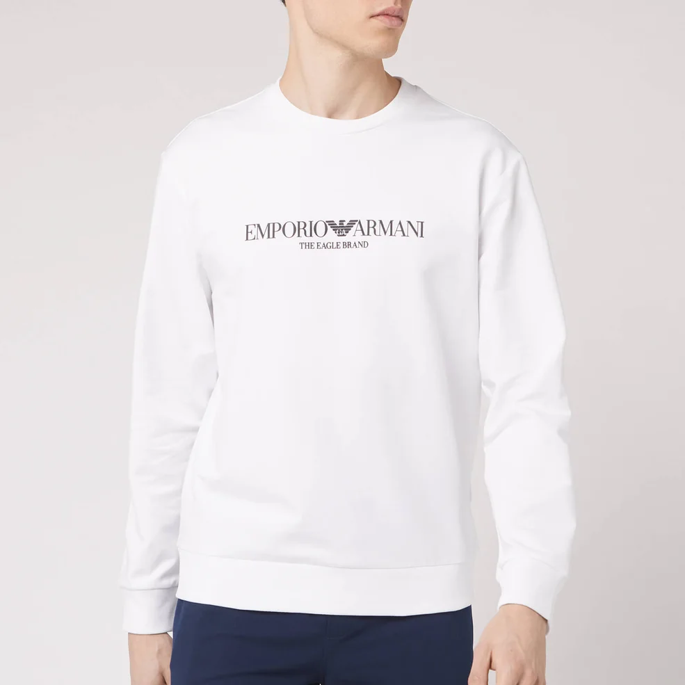 Emporio Armani Men's Large Logo Sweatshirt - White Image 1