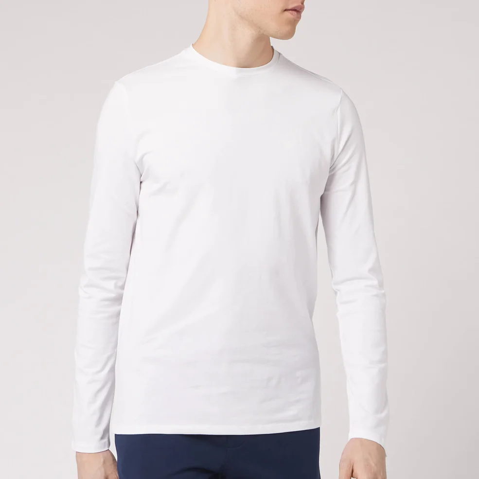 Emporio Armani Men's Long Sleeve T-Shirt - White Image 1