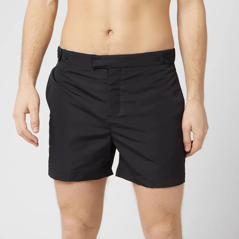 Frescobol Carioca Men's Tailored Short Block Swim Shorts - Black Image 1
