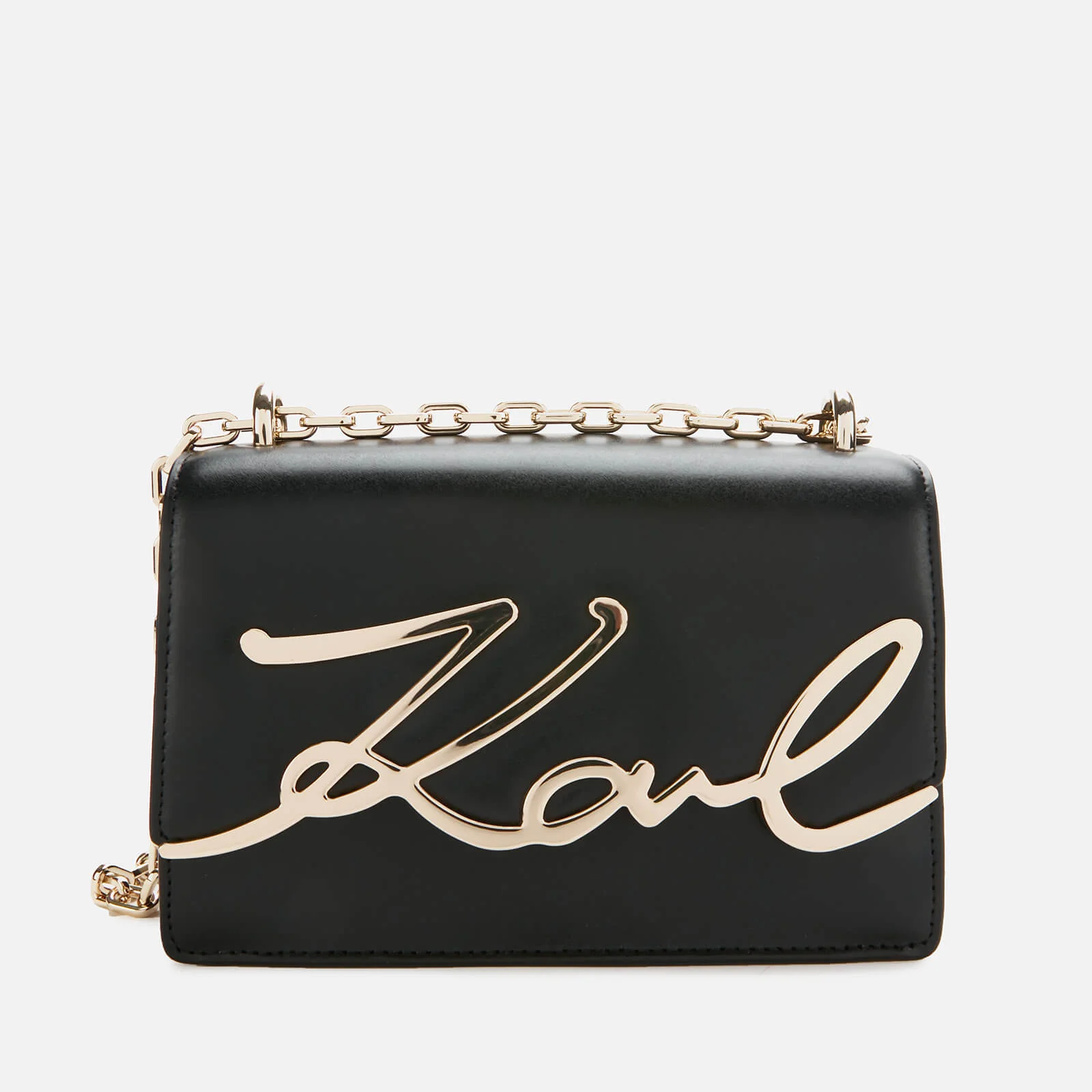 KARL LAGERFELD Women's K/Signature Small Shoulder Bag - Black/Gold Image 1
