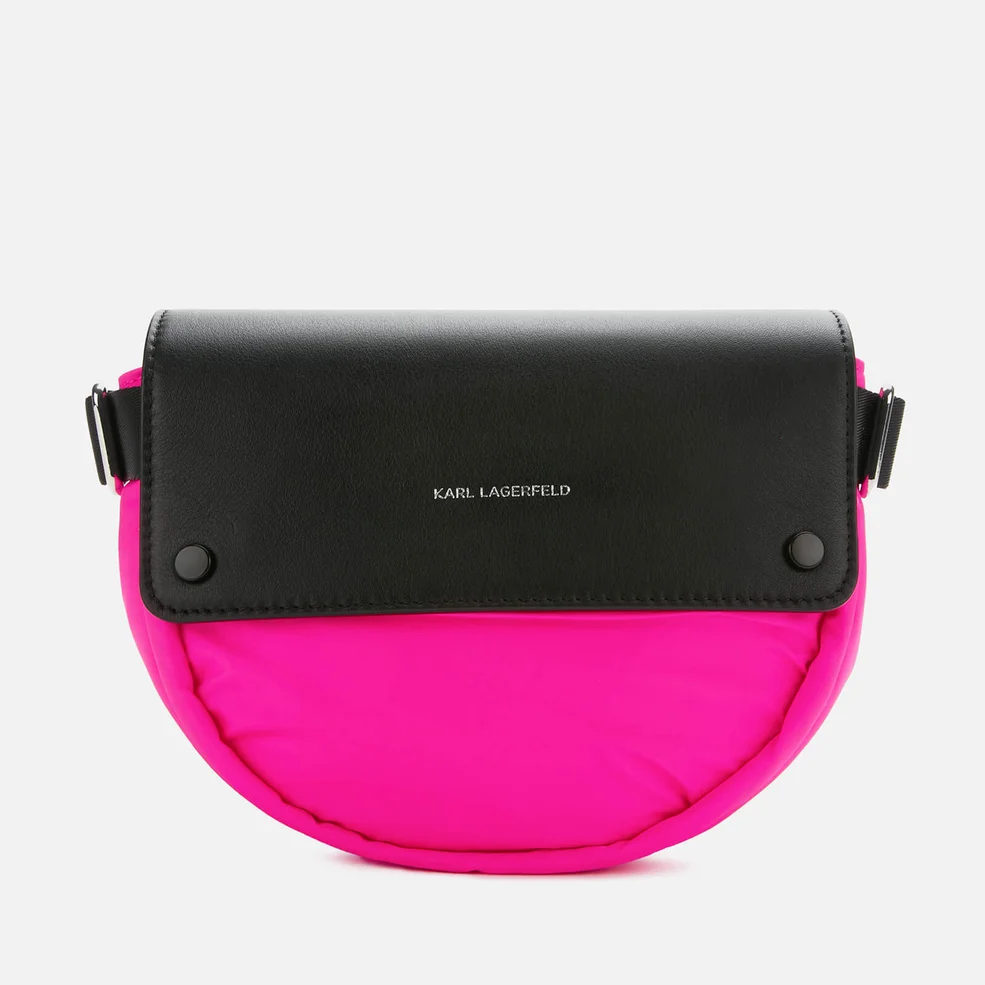 Karl Lagerfeld Women's K/Ikon Nylon Belt Bag - Fuchsia/Black Image 1
