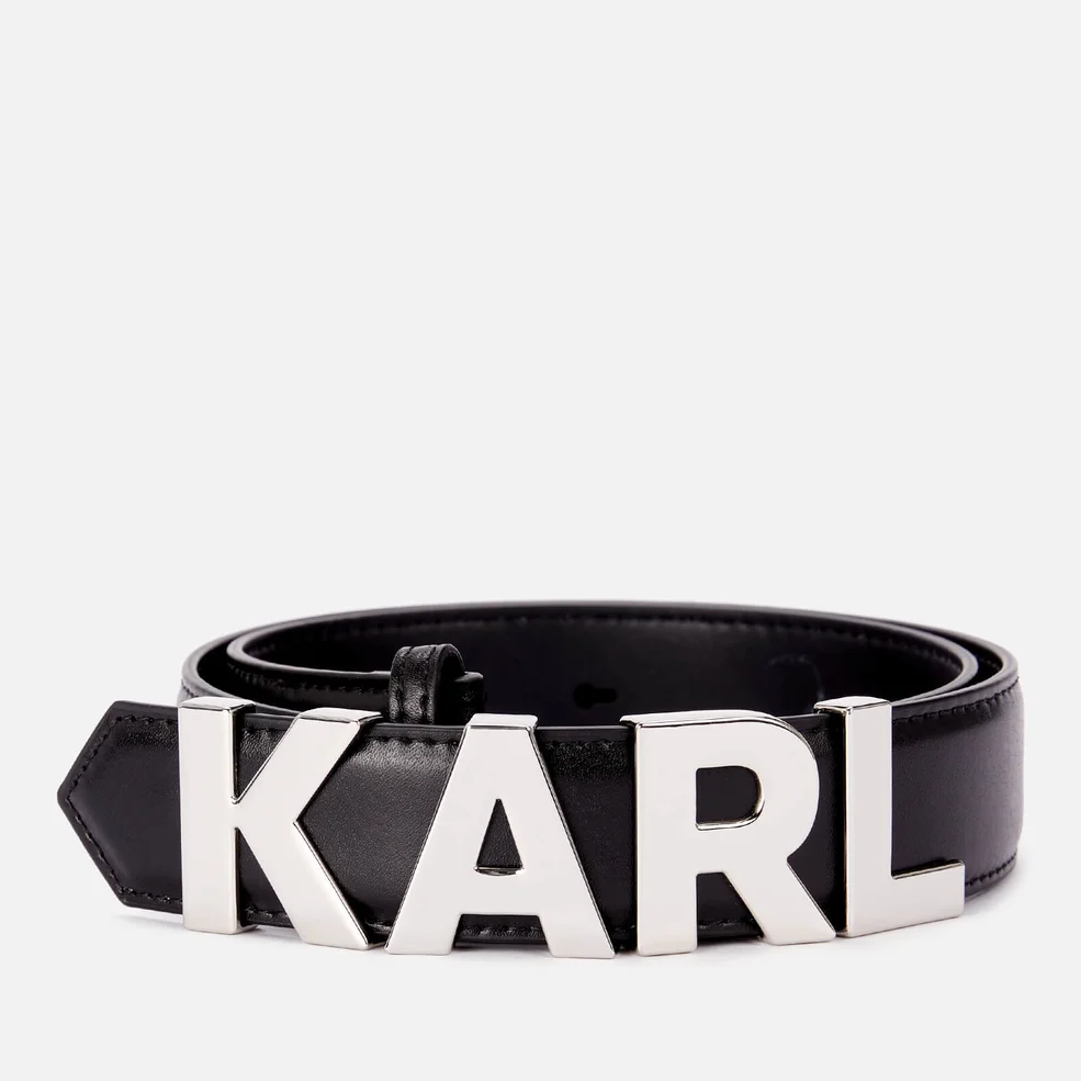 KARL LAGERFELD Women's K/Karl Metal Letters Belt - Black Image 1