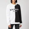 Balmain Women's Bicolored Logo Sweatshirt - White/Black - Image 1