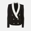 Balmain Women's 6 Button Viscose Knit Pyjama Jacket - Black/White - Image 1