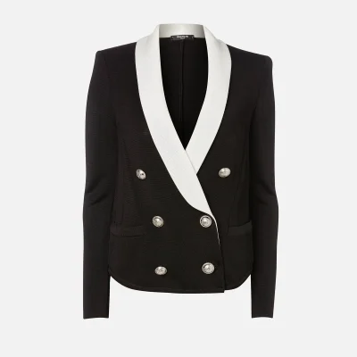 Balmain Women's 6 Button Viscose Knit Pyjama Jacket - Black/White