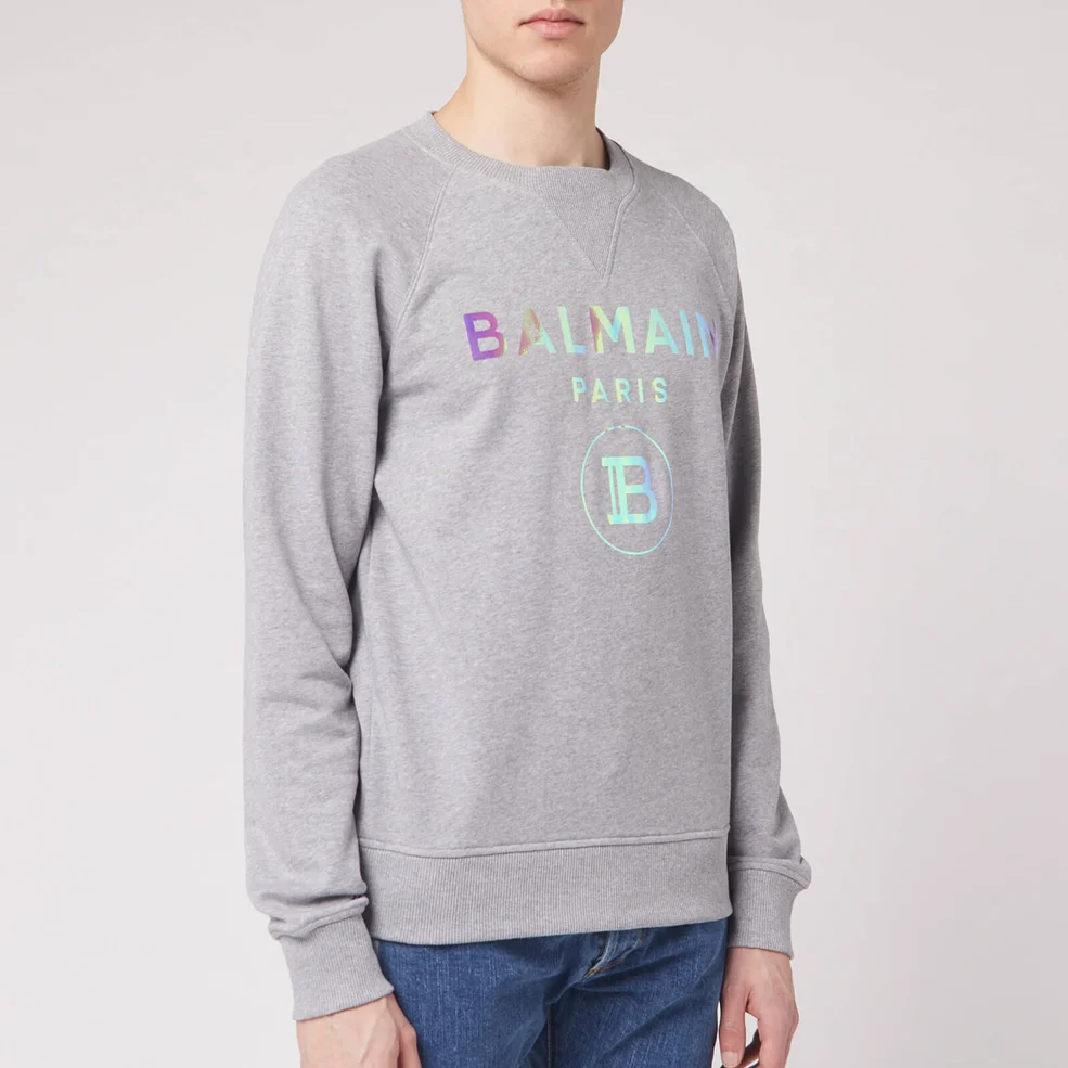 Balmain Men's Hologram Balmain Sweatshirt - Grey Image 1