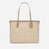 Coach Women's Coated Canvas Signature Central Tote Bag with Zip - Sand Taupe - Image 1