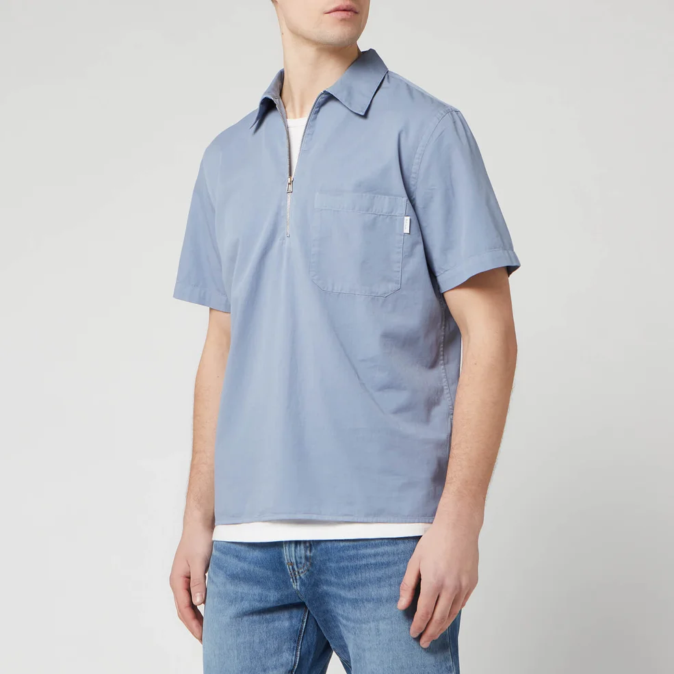 PS Paul Smith Men's Casual Fit Zip Shirt - Grey/Blue Image 1